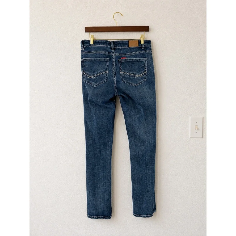 BKE Payton Dark Wash Mid-Rise Straight Leg Jeans Western 30x32